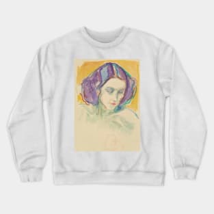 Female Portrait by Munch Crewneck Sweatshirt